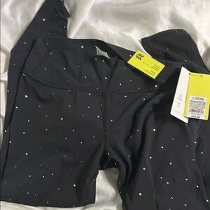 Black Leggings with White Dots